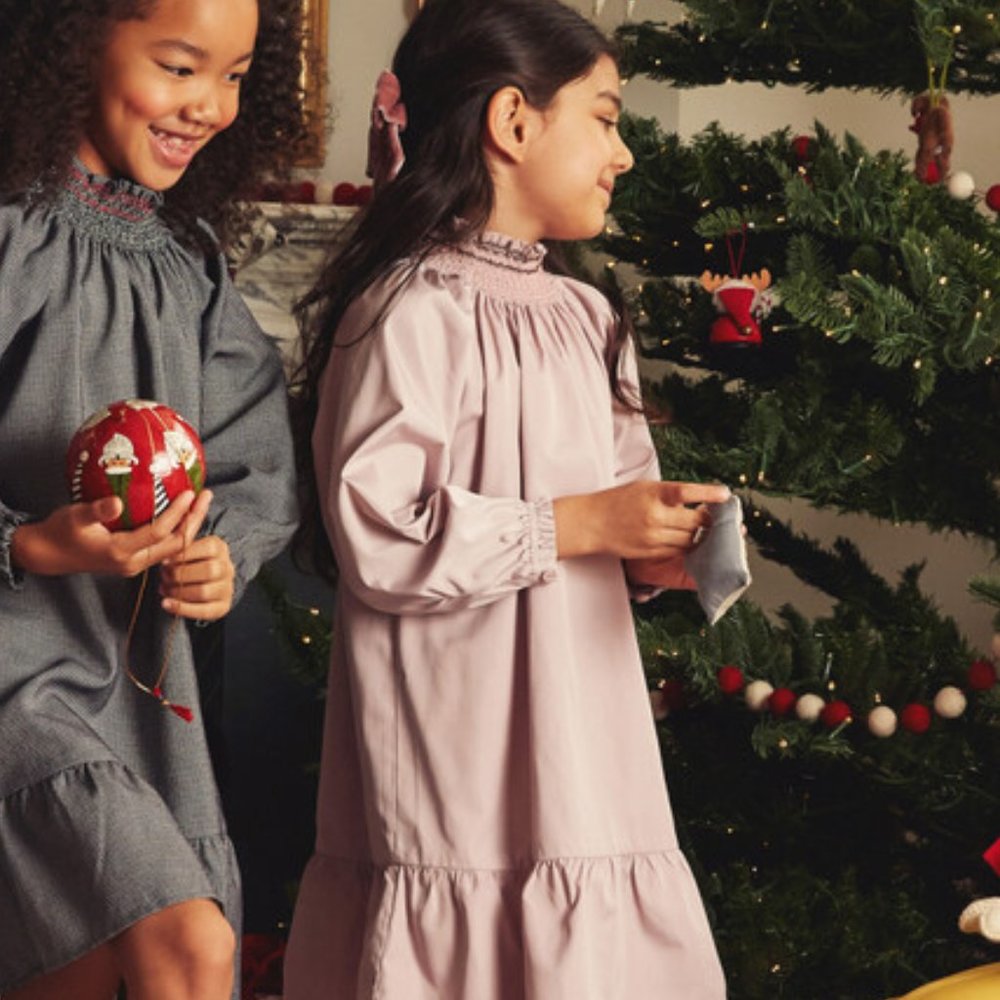 Elegant Gray and Pink Kids Formal Dress